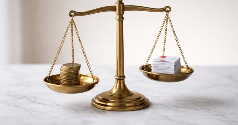 Balance scales representing UK statutory audit threshold assessment
