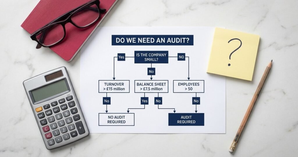 Decision flowchart for understanding UK company auditing requirements